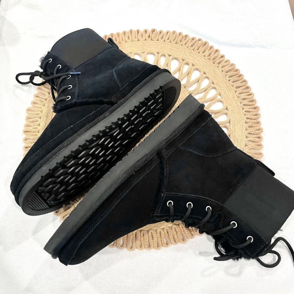 NWOT Koolaburra UGG Black Boot Size 11 Advay Tall Suede Cozy Grunge Winter Ski - Picture 8 of 11